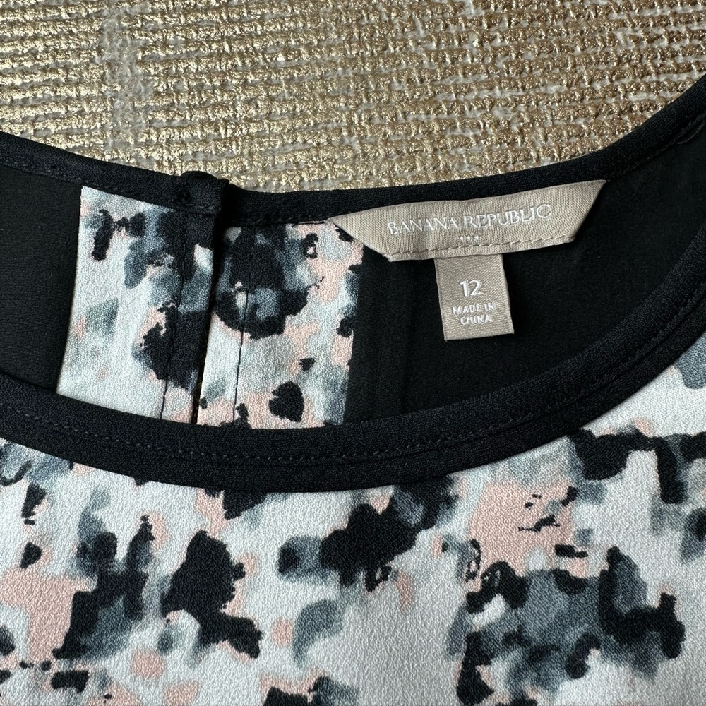 BANANA REPUBLIC Black White Grey & Pink Dress | Size 12 | Business Career Office - Picture 9 of 12